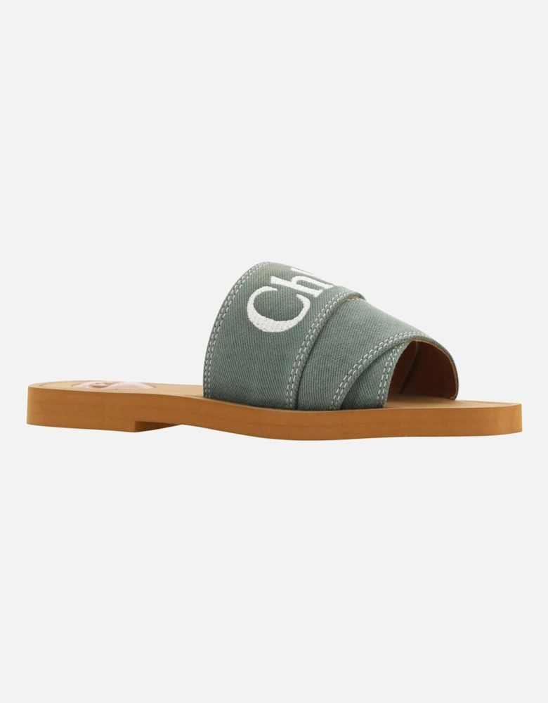 Woody Slides Casual Canvas Flat Sandal Women - Green