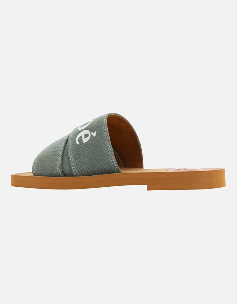 Woody Slides Casual Canvas Flat Sandal Women - Green