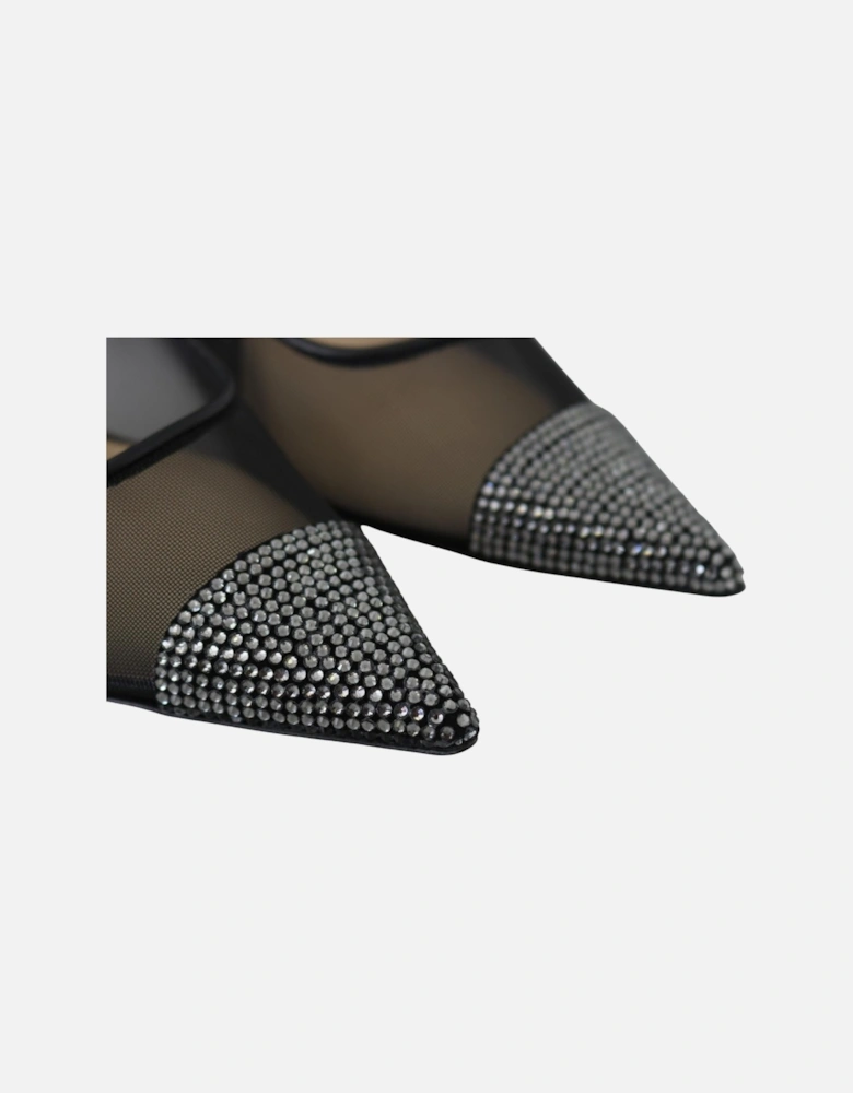 Romy Mesh Pumps Crystalembellished Heels Women - Black