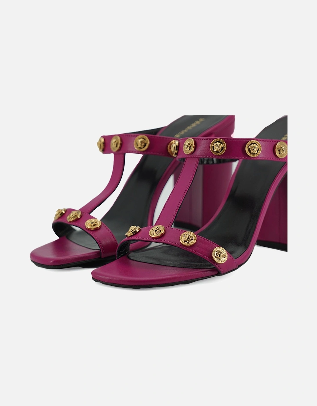 Medusa Biggie Sandals Purple Leather Heels Women