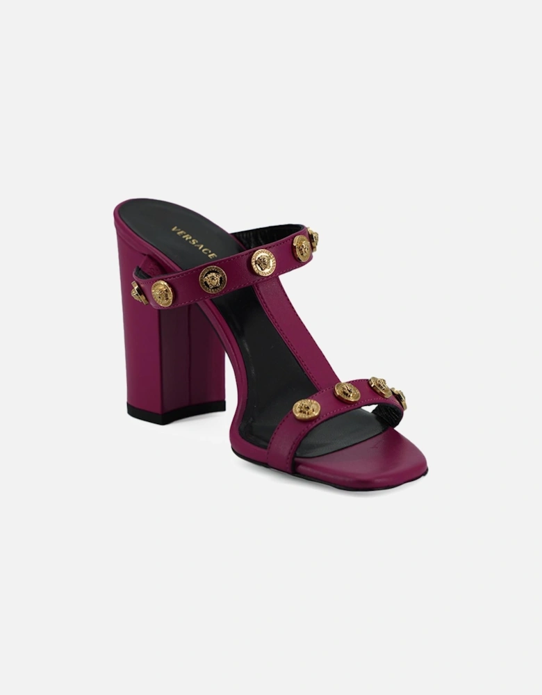 Medusa Biggie Sandals Purple Leather Heels Women