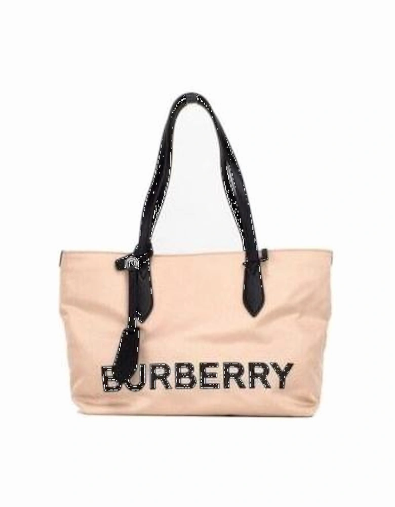 Canvas Tote Bag Leather Trim Women - Rose