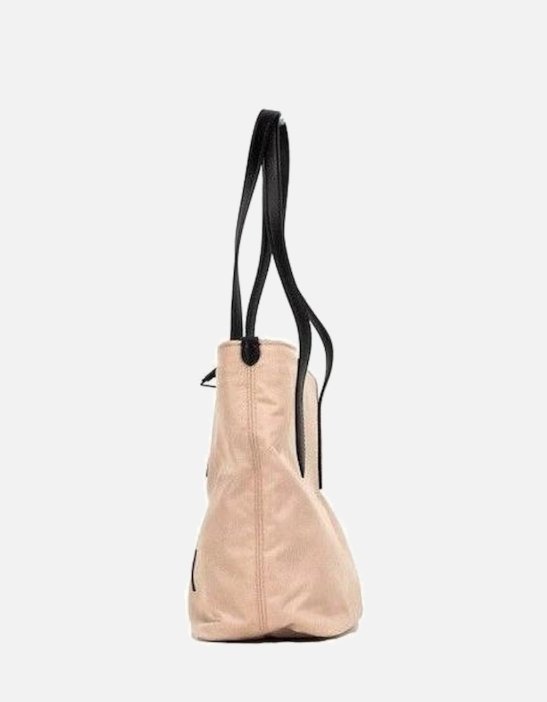 Canvas Tote Bag Leather Trim Women - Rose