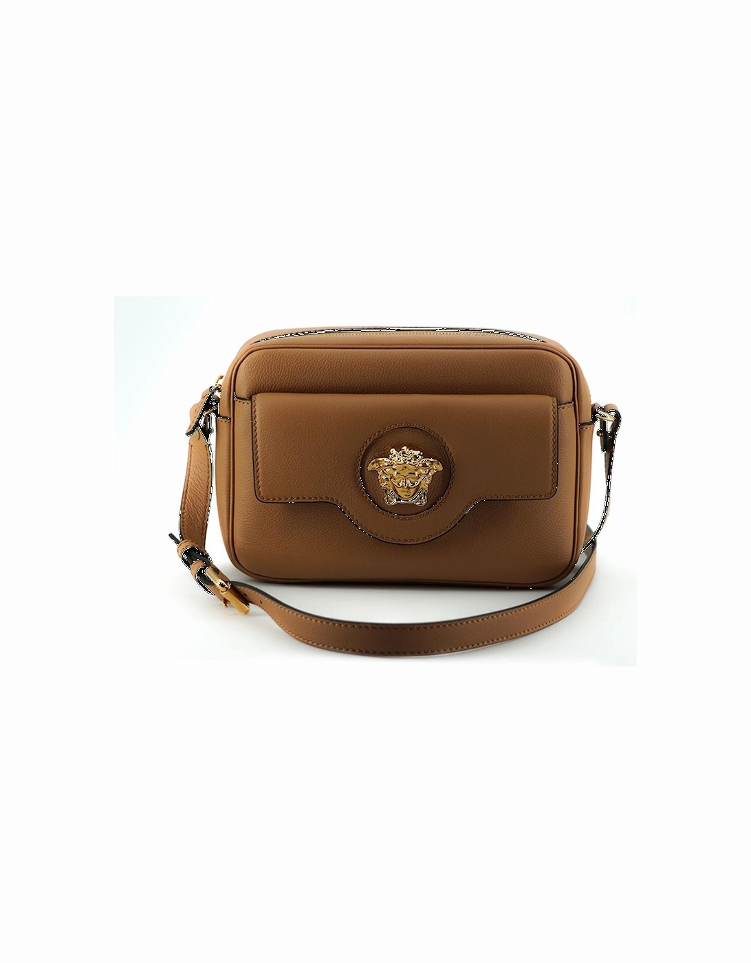 Medusa Crossbody Bag Camel Leather Women - Brown Shoulder Bags, 5 of 4