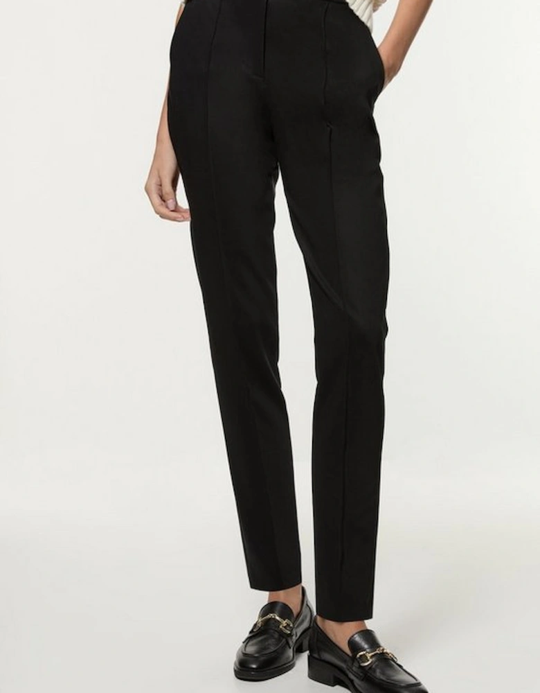 Petite Tailored Pintuck Straight Leg Trouser