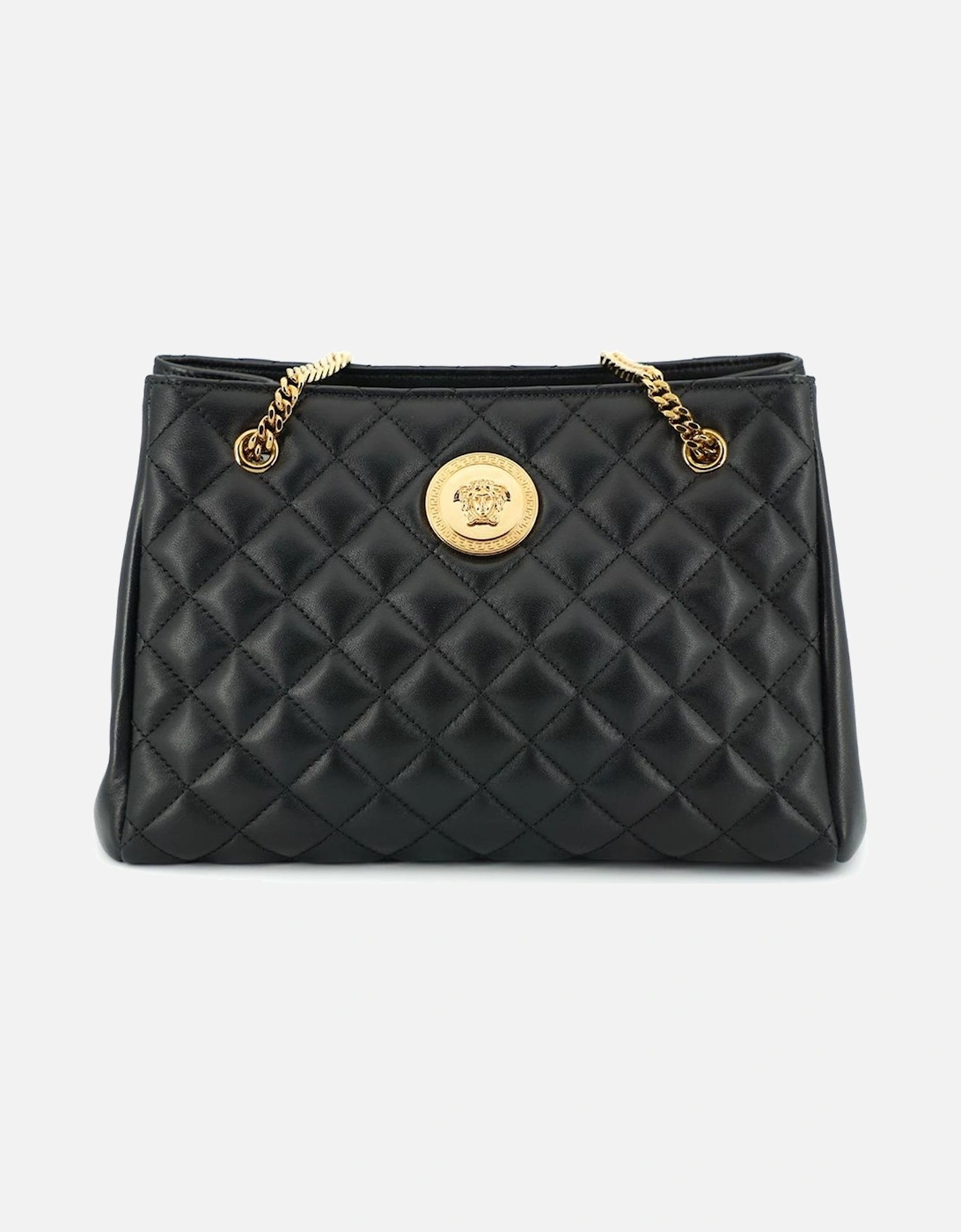 Quilted Chain Bag La Medusa Style Women - Black Tote Bags