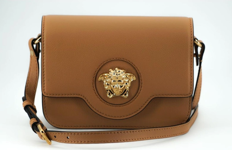 Medusa Mini Crossbody Camel Leather Women - Brown Shoulder Bags