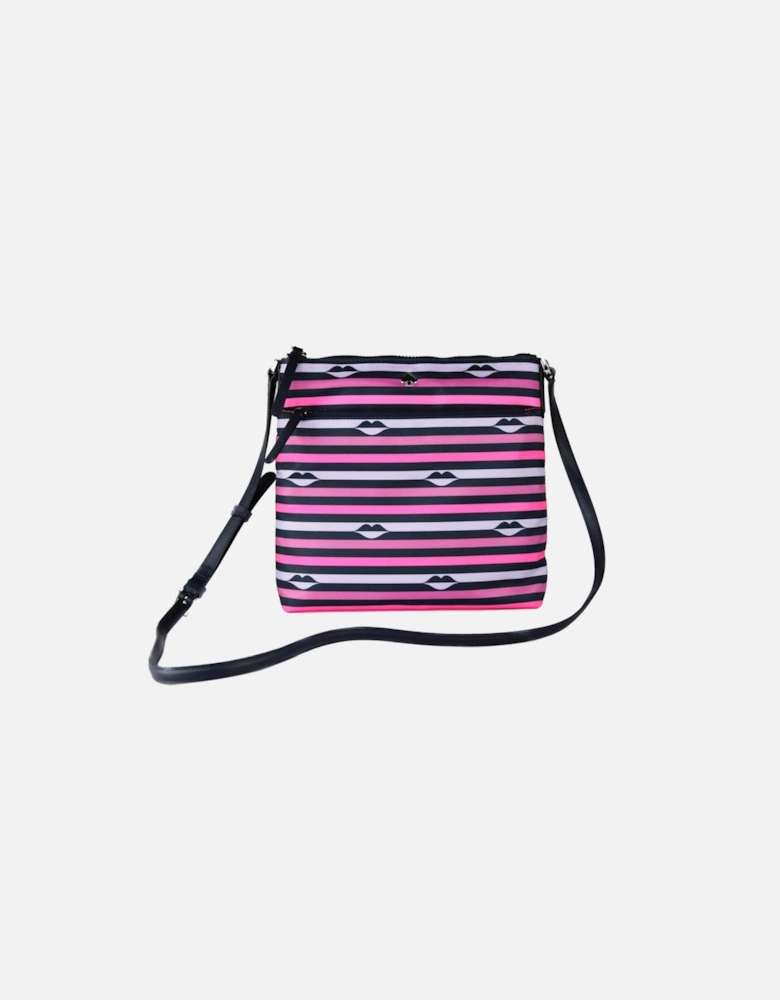 Kissing Stripes Small Crossbody Women - Pink Multi Crossbody Bags