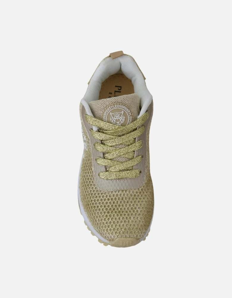 Mesh Glitter Sneakers Women - Gold