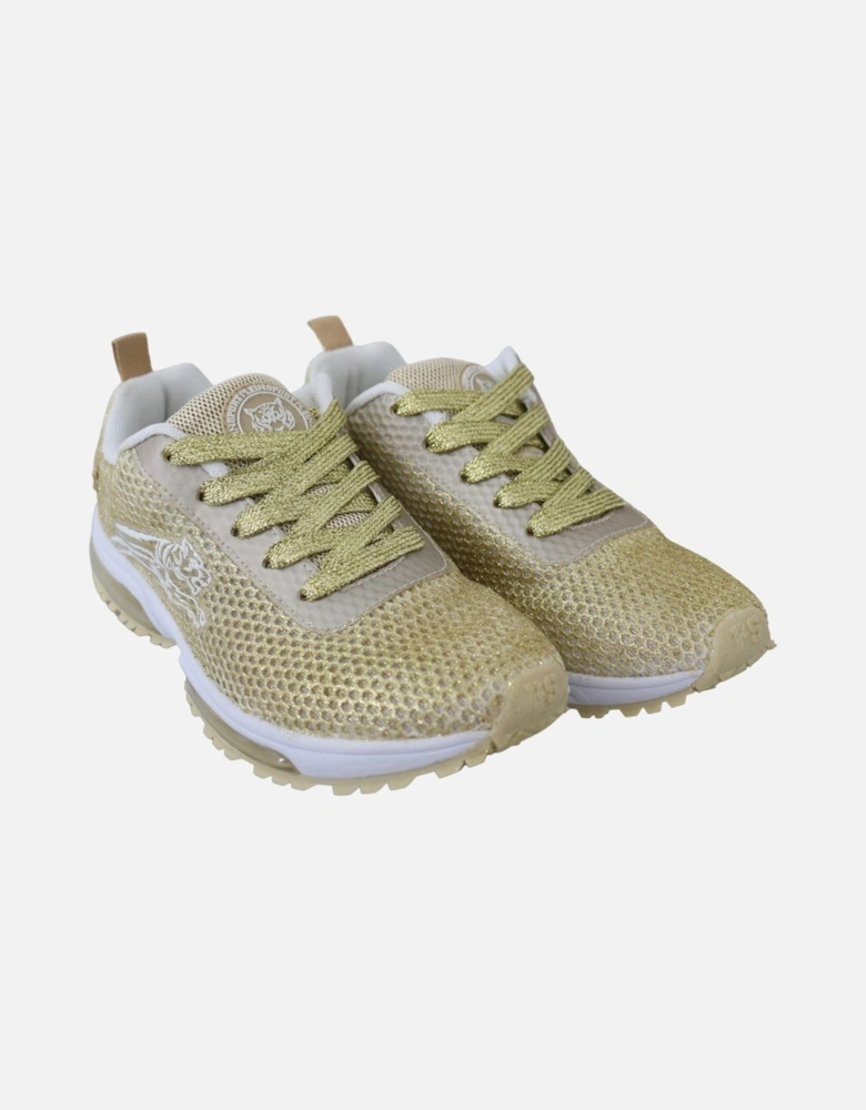 Mesh Glitter Sneakers Women - Gold