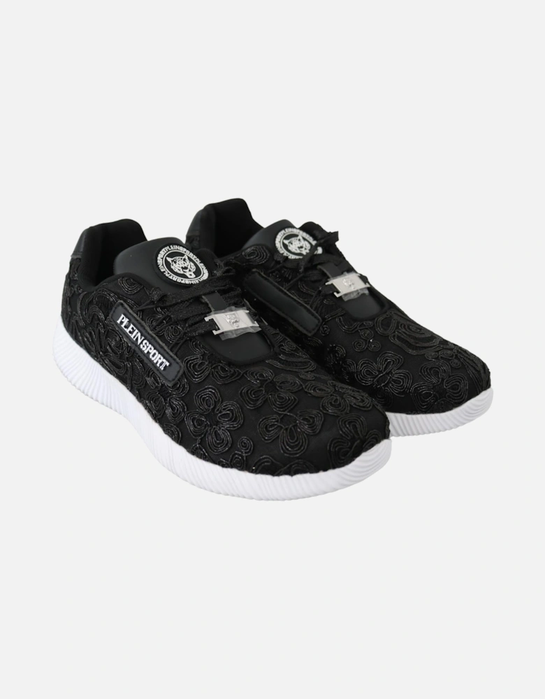 Floral Embroidered Sneakers Women - Black