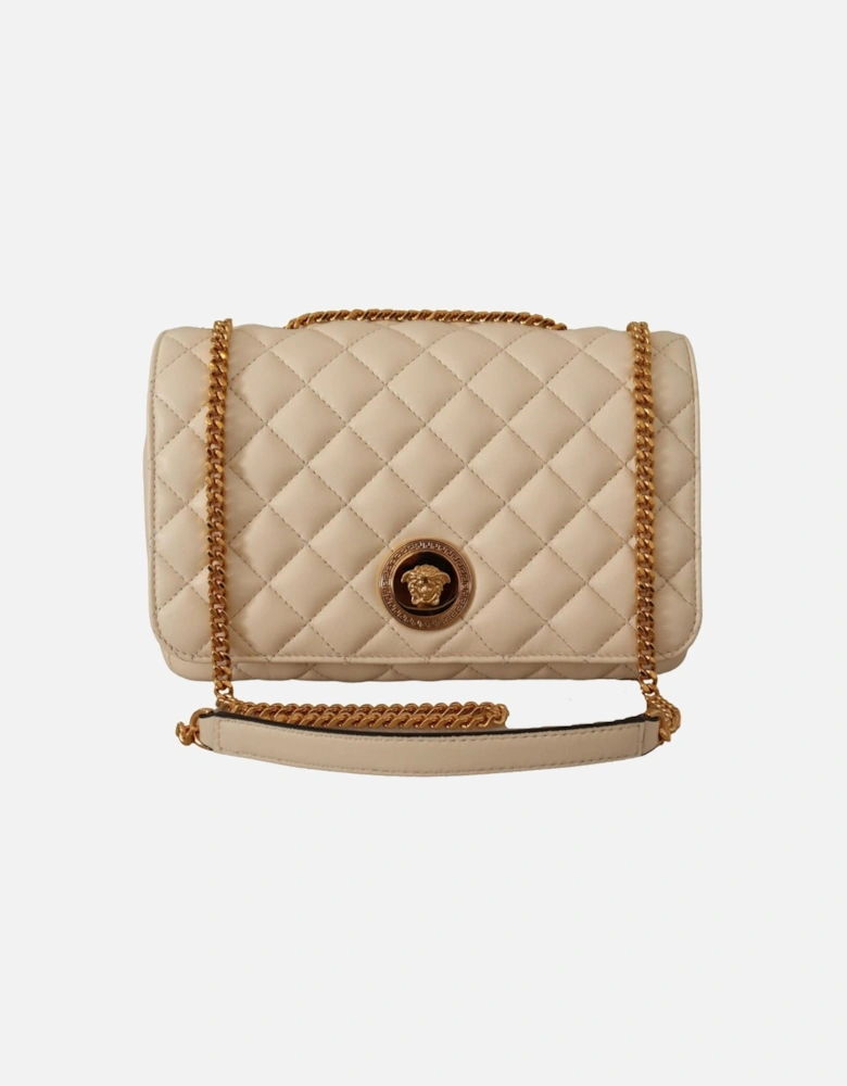 Medusa Quilted Leather Crossbody Women - White Shoulder Bags