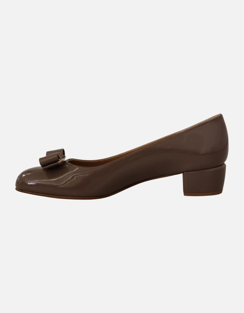 Varina Bow Patent Leather Pumps Women - Brown