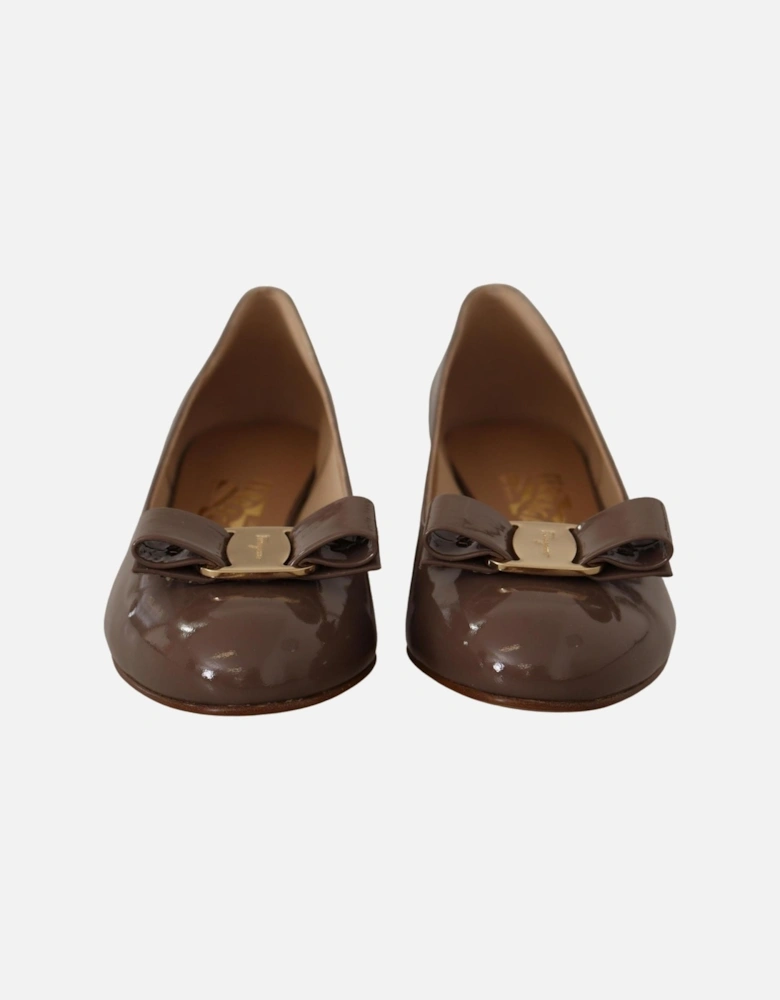 Varina Bow Patent Leather Pumps Women - Brown