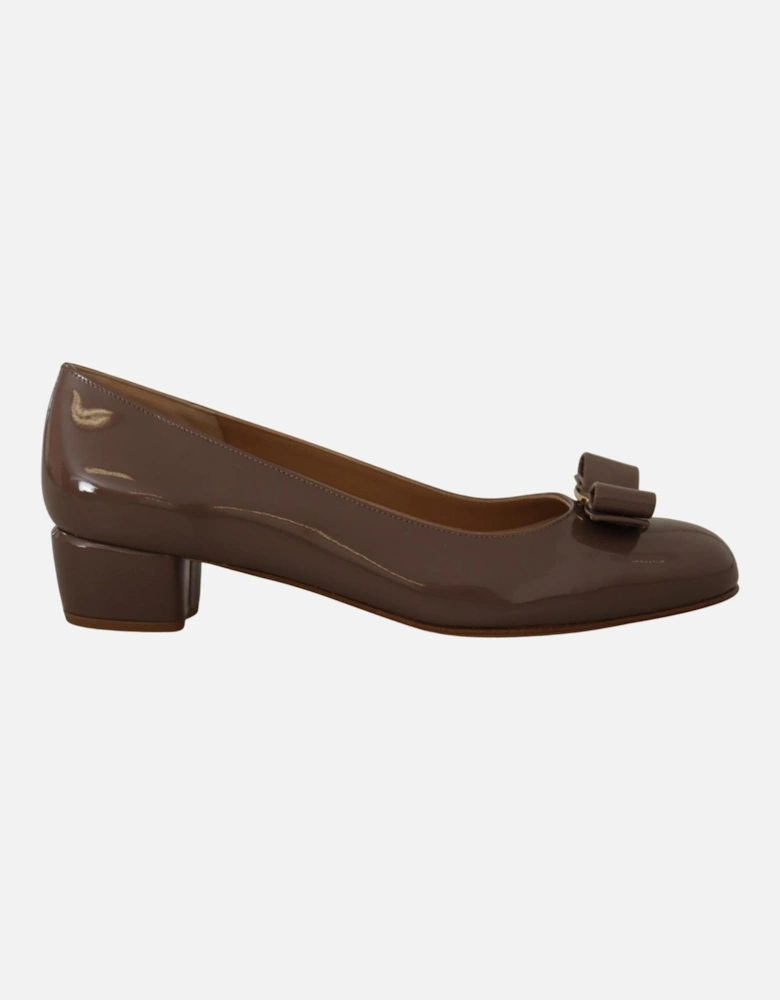 Varina Bow Patent Leather Pumps Women - Brown