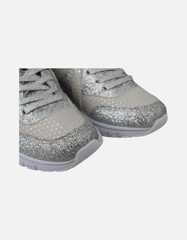 Glitter Sneakers Silver Style Women