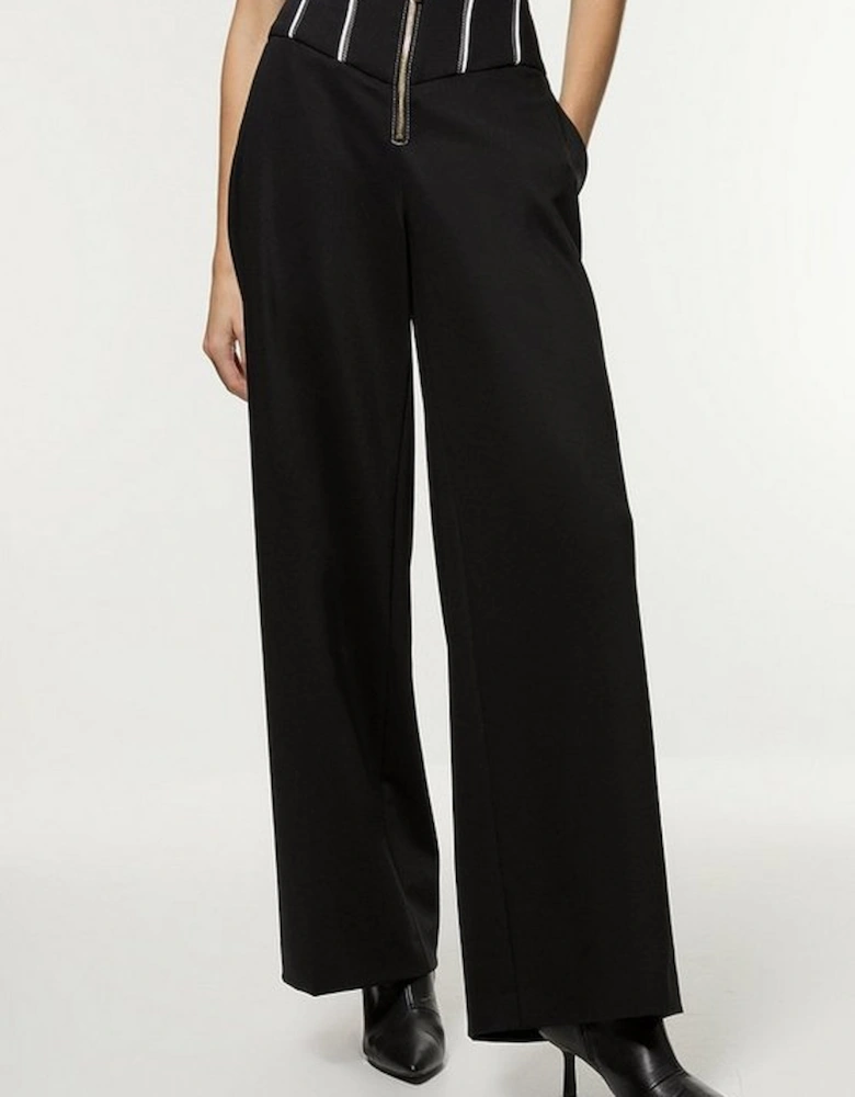 Tailored Stitch Detail Straight Leg Trouser