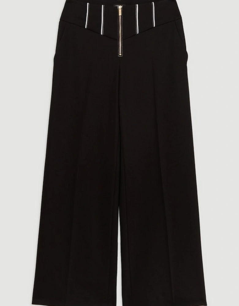 Tailored Stitch Detail Straight Leg Trouser