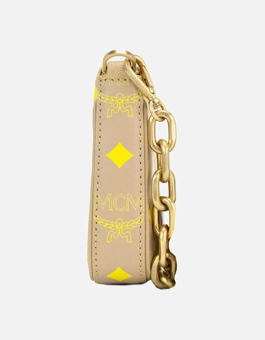 Mini Visetos Chain Bag BeigeYellow Women - Croissant Handbags