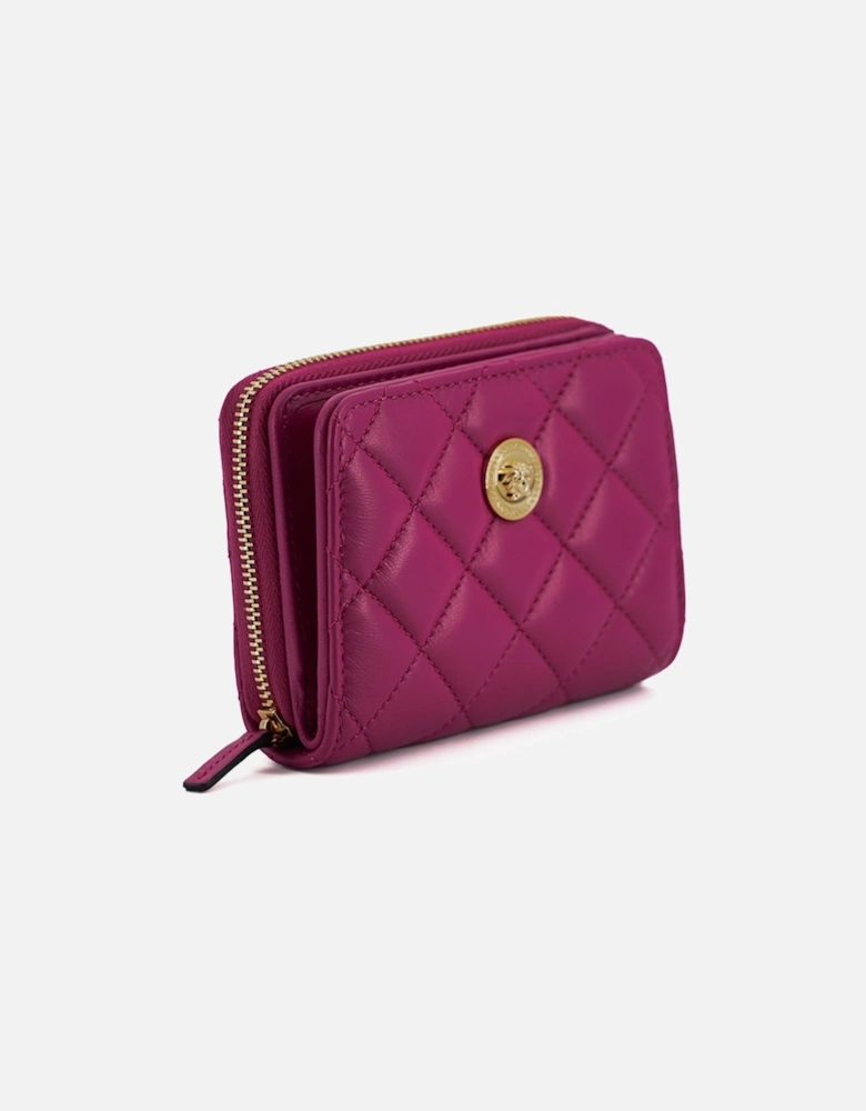 La Greca Quilted Zip Wallet Women - Purple Bags
