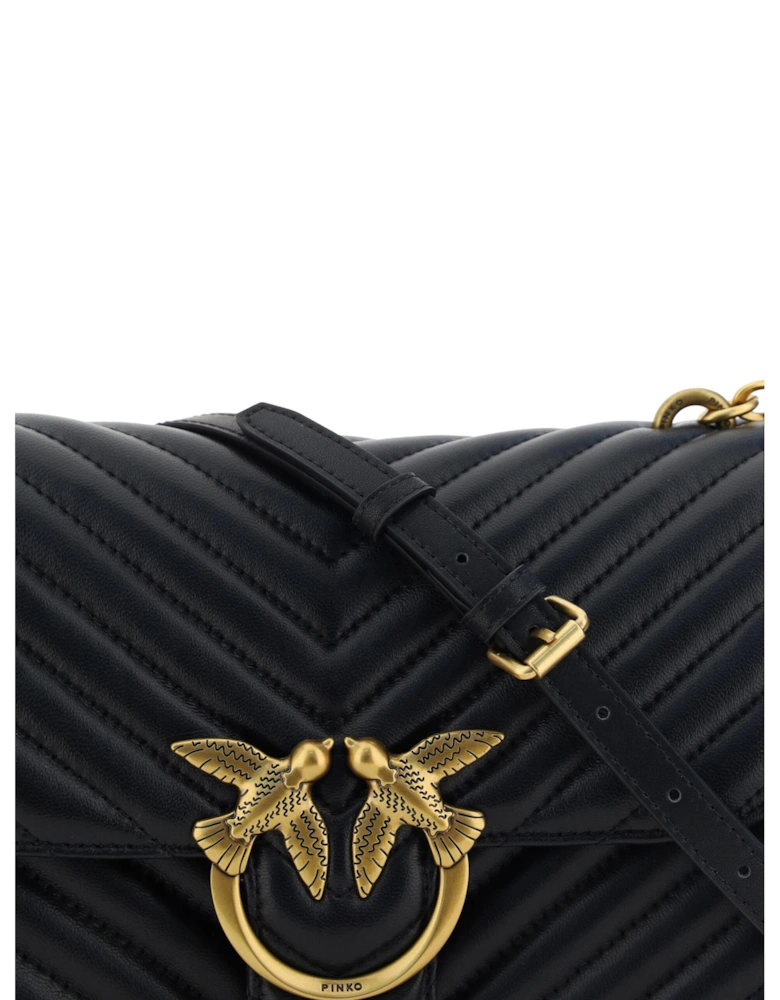 Love Birds Quilted Leather Crossbody Women - Black Shoulder Bags