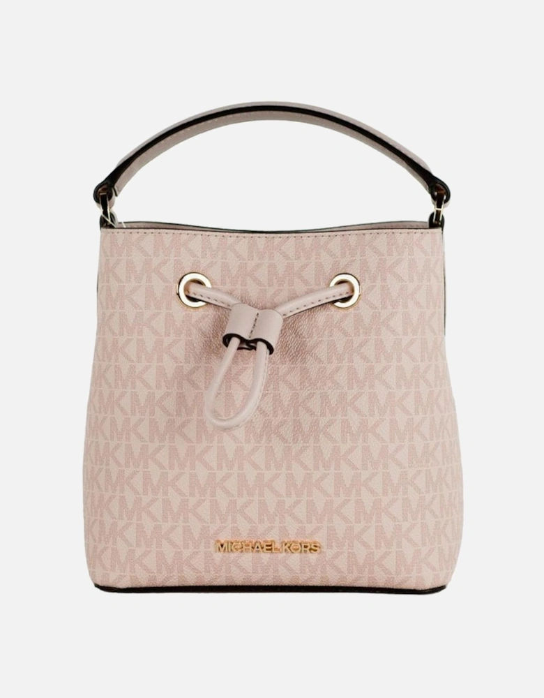 Small Signature Bucket Bag with Drawstring Closure Women - Pale Pink