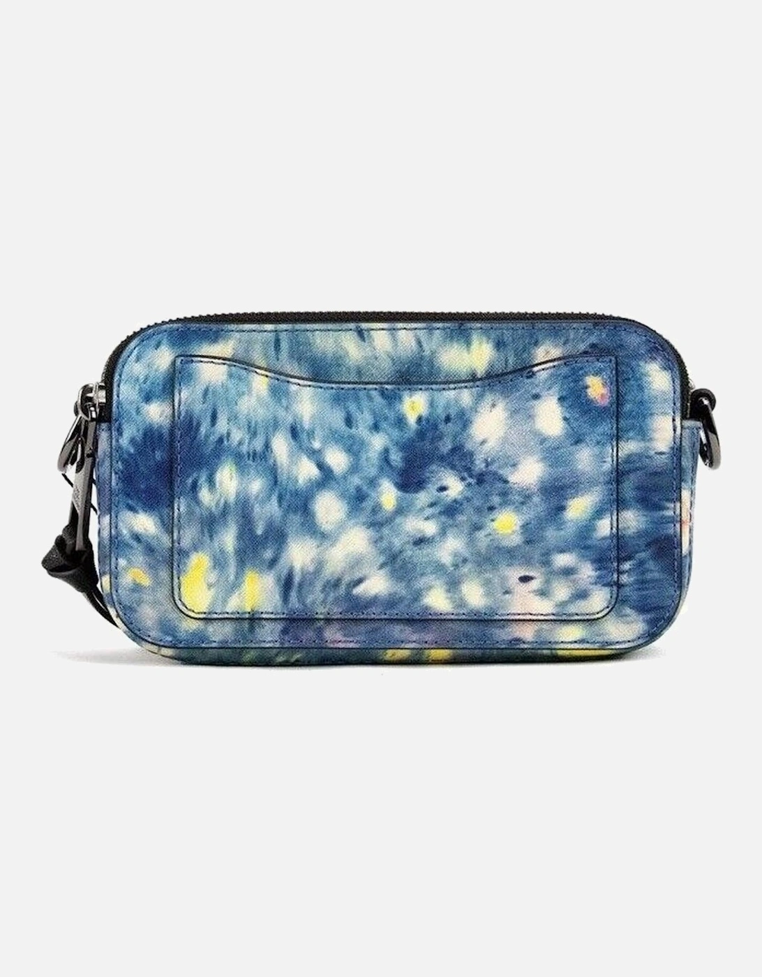 Watercolor Snapshot Printed Leather Shoulder Bag Women - Blue Multi