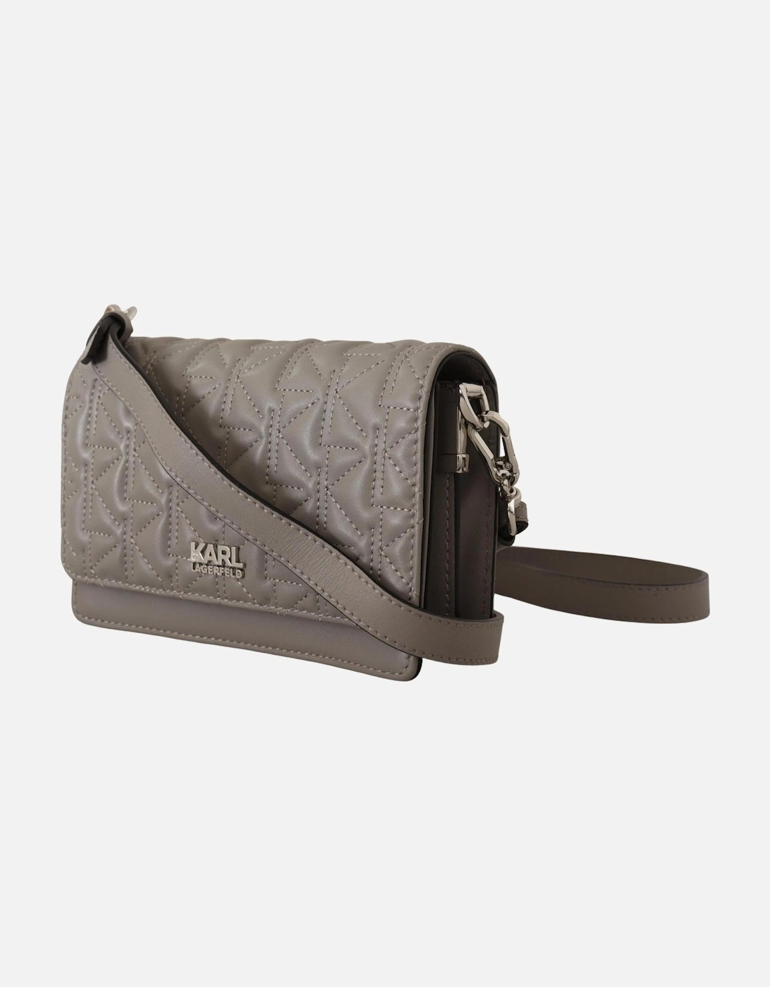 KIkonik Quilted Crossbody Grey Leather Women Shoulder Bags