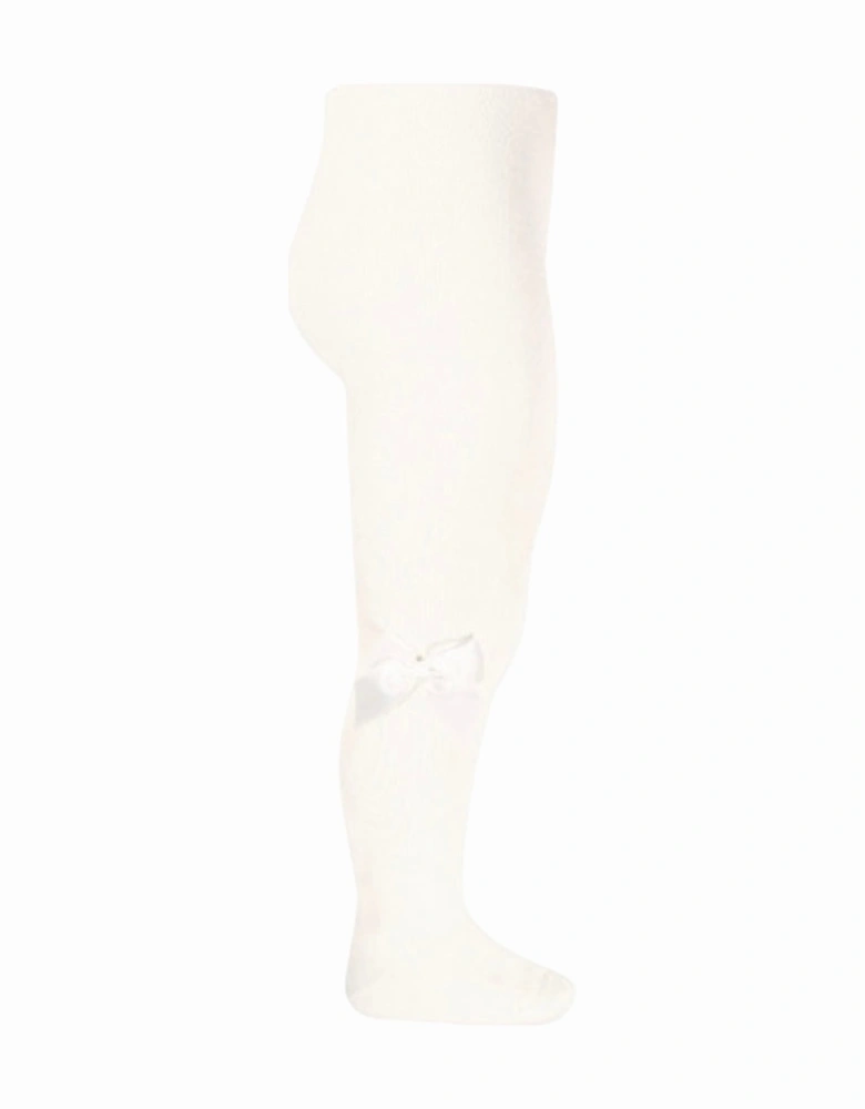 Cream Grosgrain Bow Tights