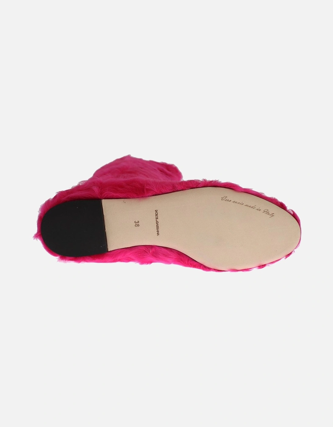 Pink Lamb Fur Leather Flat Boots Women