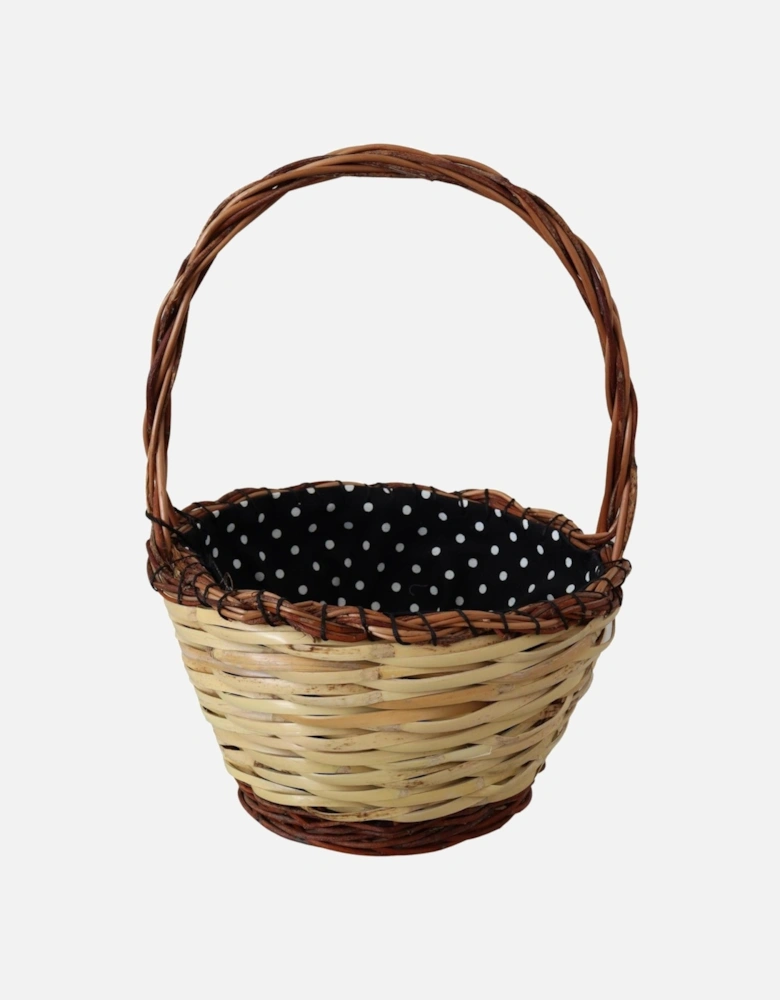 Beige Wood Wicker Rattan Basket Tote Bag Women