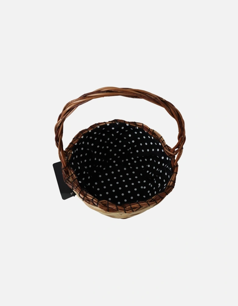 Beige Wood Wicker Rattan Basket Tote Bag Women