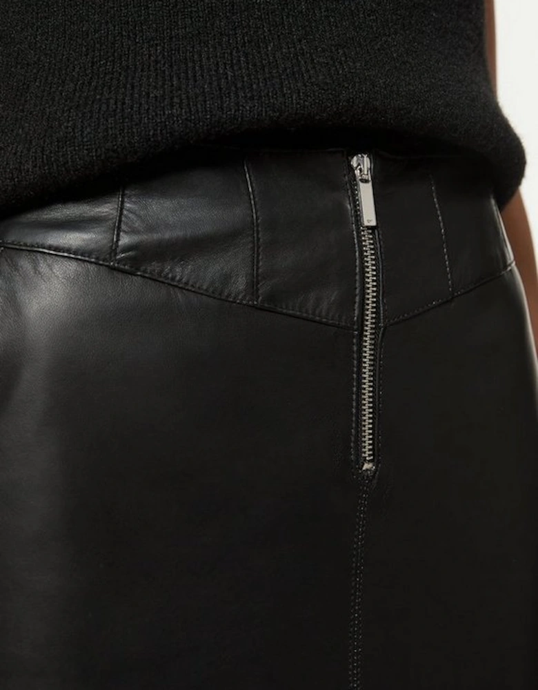 Leather Zip Detail Pencil Skirt