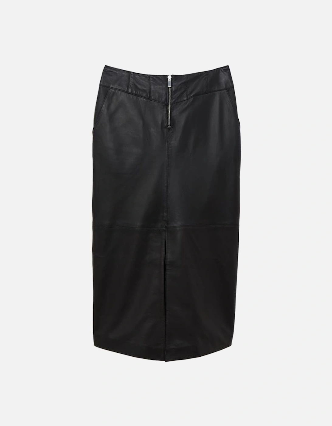 Leather Zip Detail Pencil Skirt