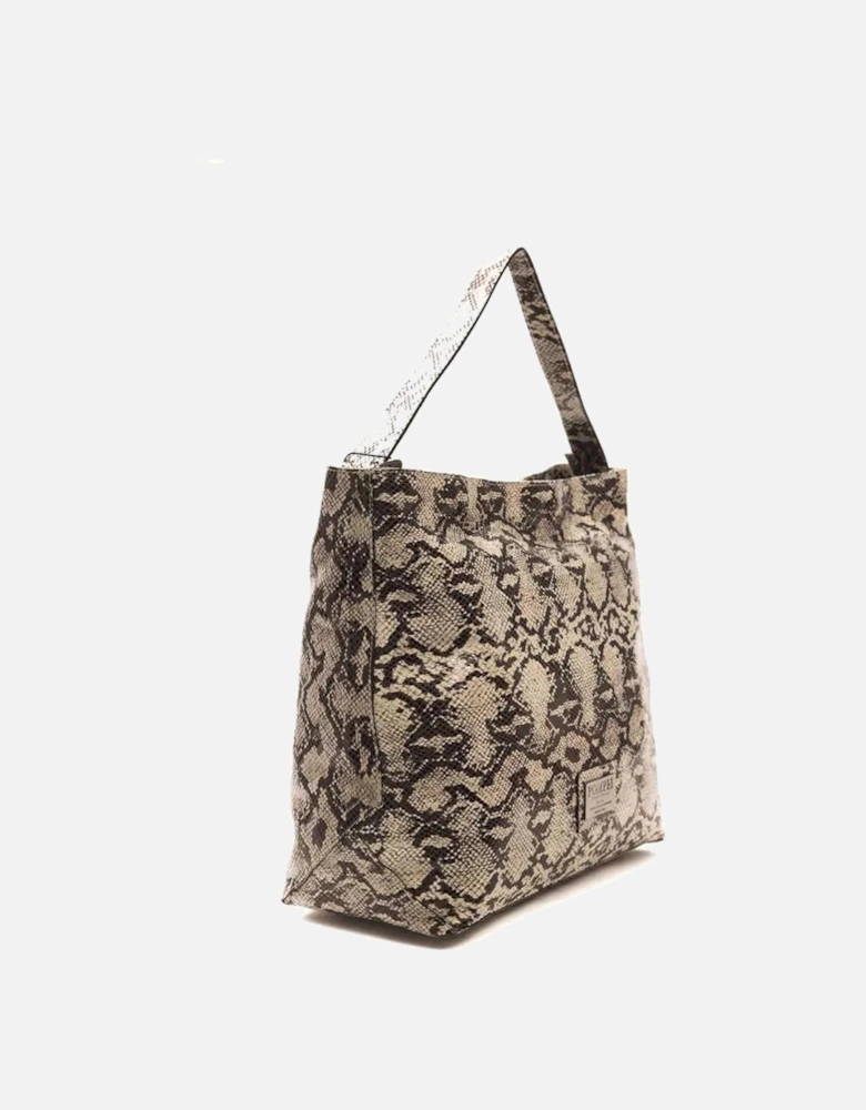 Python Print Shoulder Bag with Adjustable Strap and Signature Lining