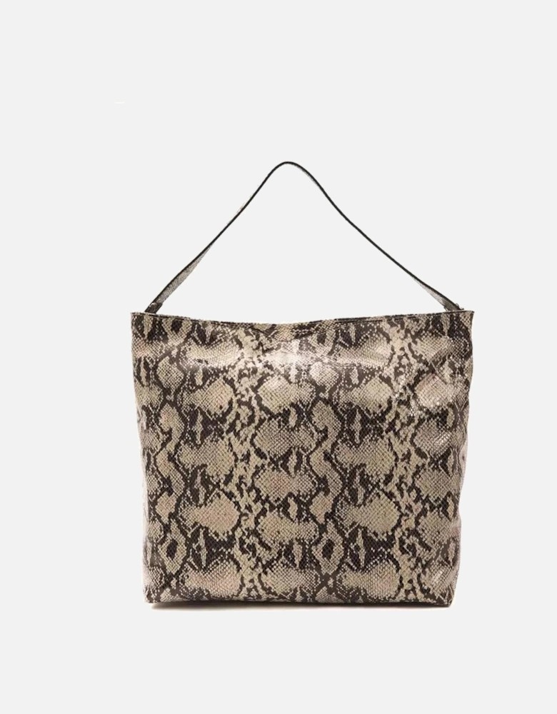 Chic Python Print Leather Shoulder Bag Women - Gray