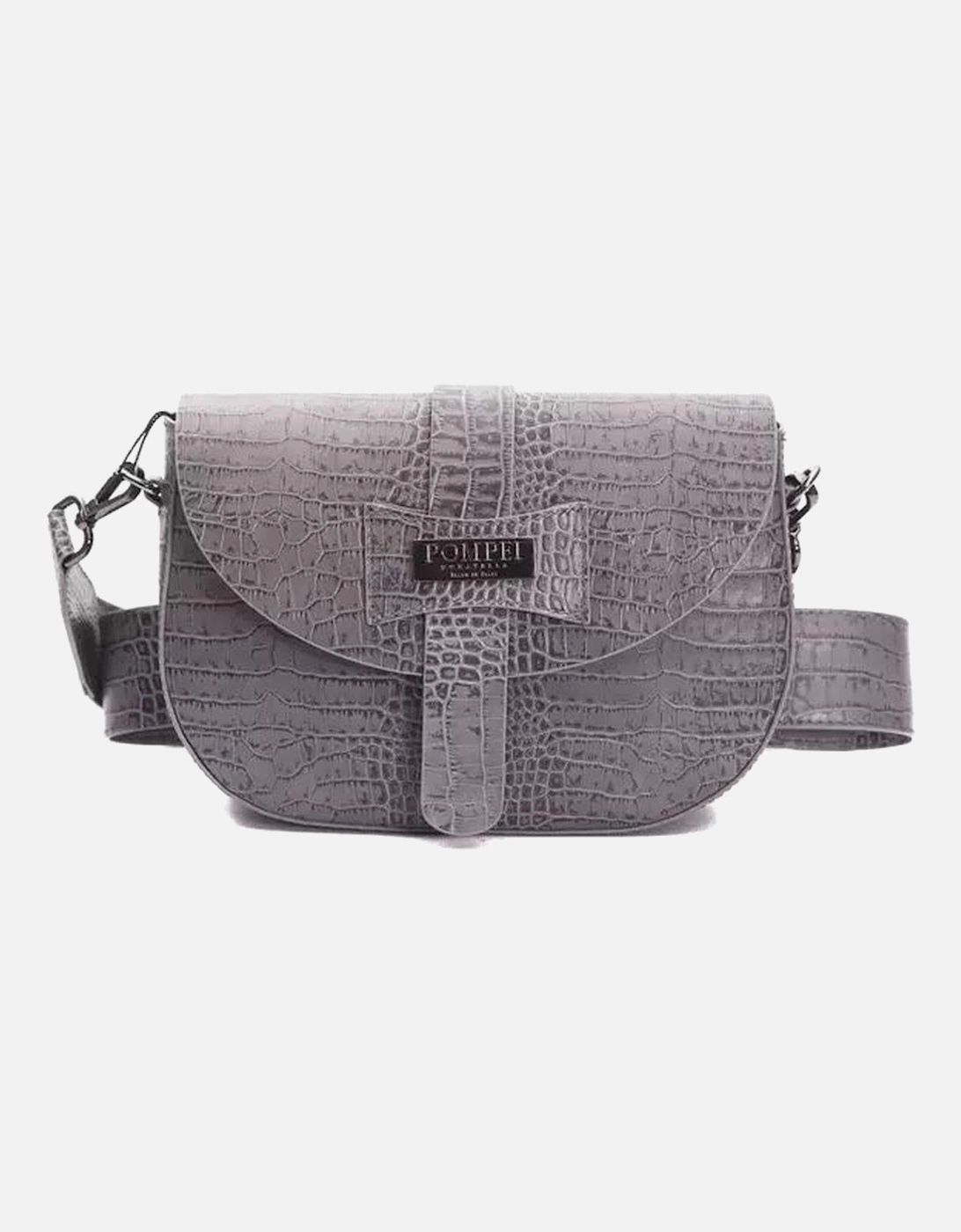 Elegant Crocodile-Print Leather Crossbody Bag Women - Gray, 6 of 5