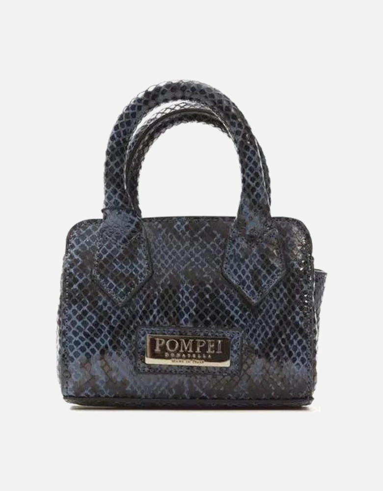 Chic Python Print Mini Tote Elegance Women - Blue Handbags