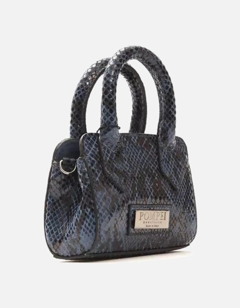 Chic Python Print Mini Tote Elegance Women - Blue Handbags