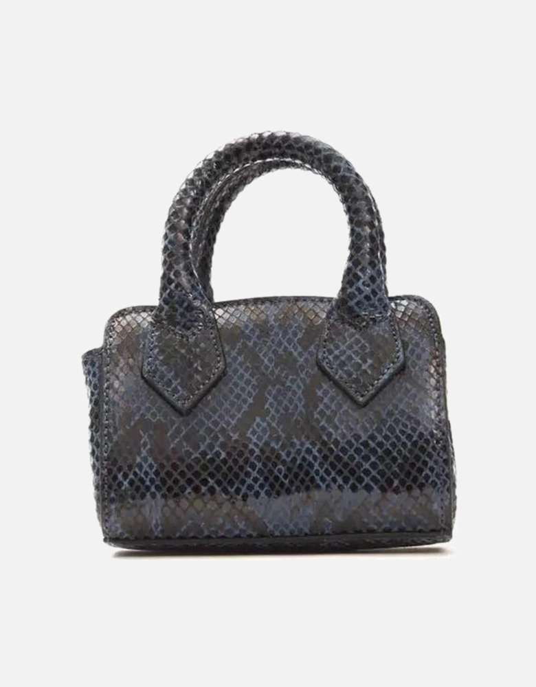 Chic Python Print Mini Tote Elegance Women - Blue Handbags