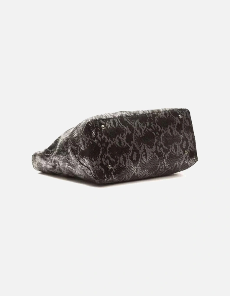 Python Print Leather Shoulder Bag Women - Gray