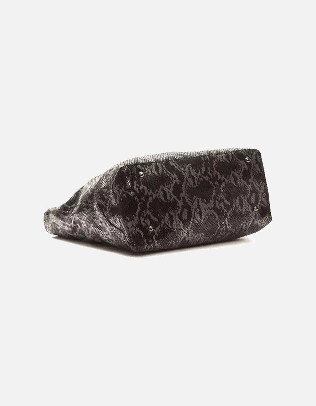 Python Print Leather Shoulder Bag Women - Gray