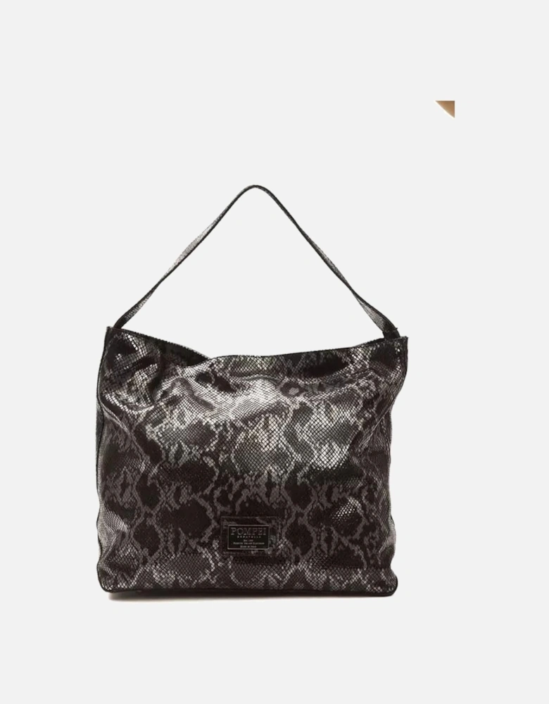 Python Print Leather Shoulder Bag Women - Gray