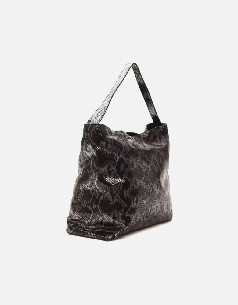 Python Print Leather Shoulder Bag Women - Gray