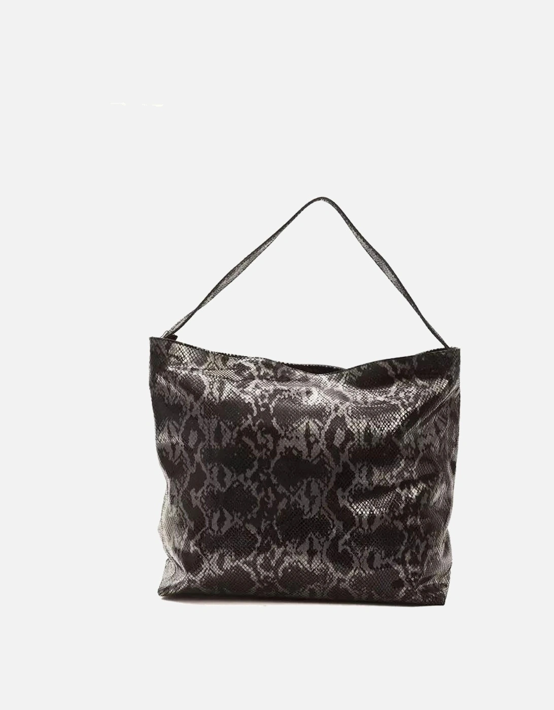 Python Print Leather Shoulder Bag Women - Gray