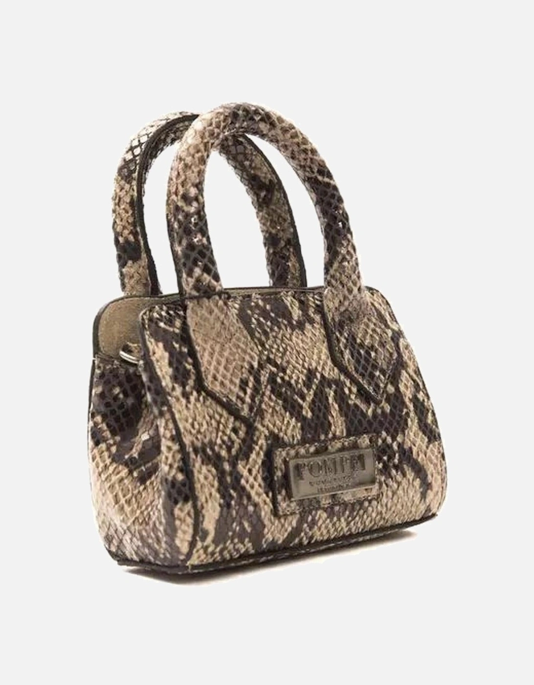 Chic Python Print Leather Mini Tote Women - Brown Handbags