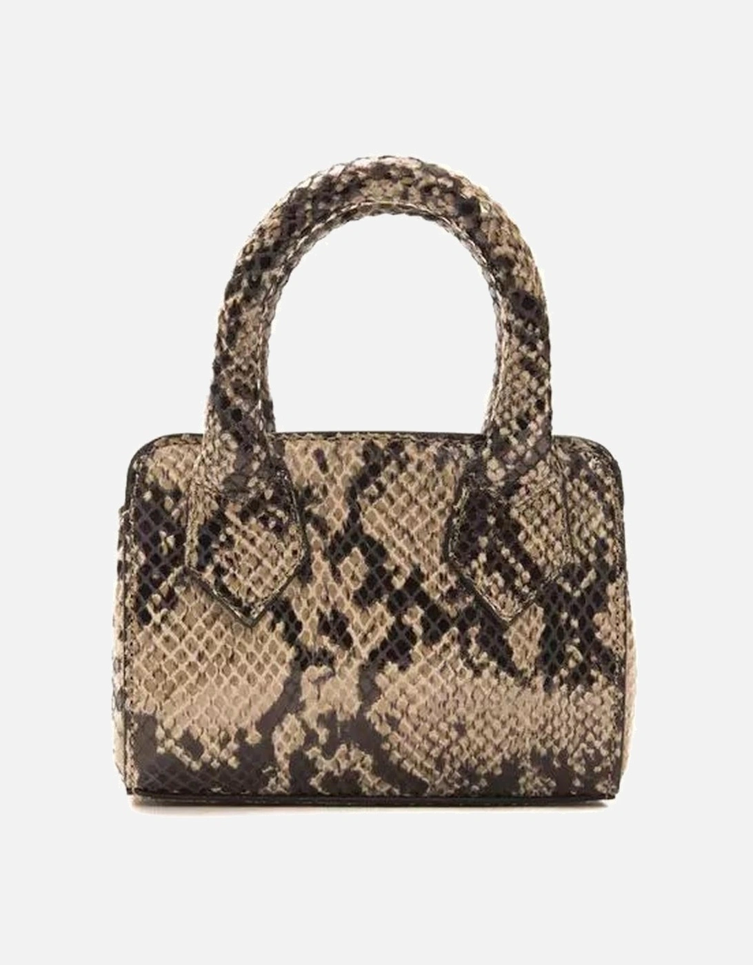 Chic Python Print Leather Mini Tote Women - Brown Handbags