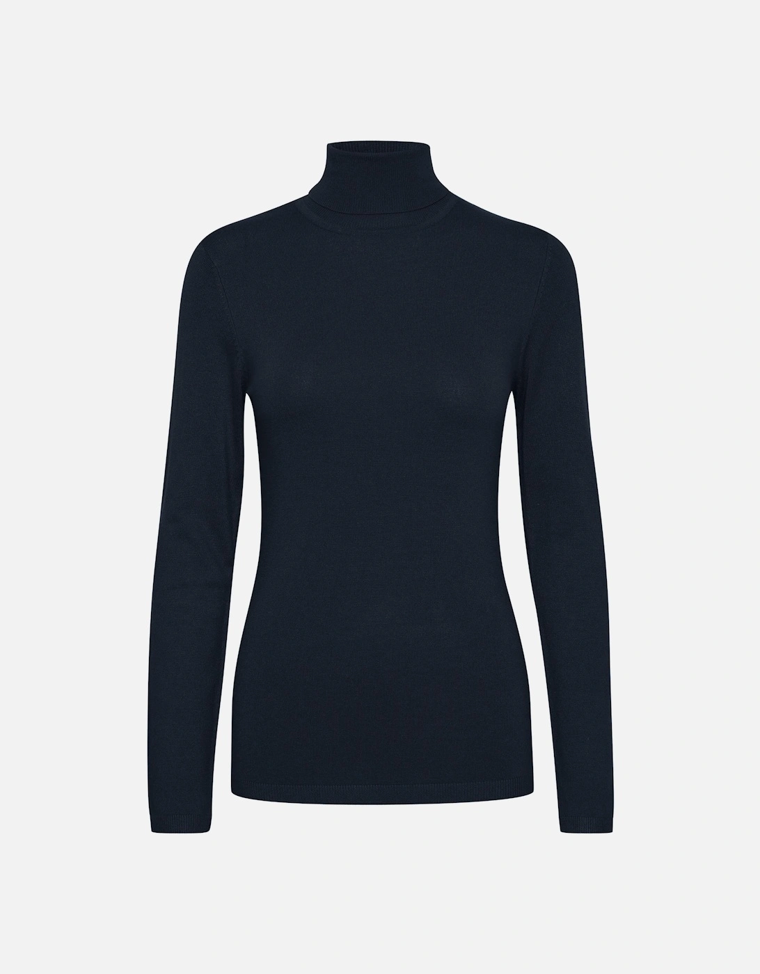 Roll Neck Jumper Slim Fit Knitted Top Women - Blue Knitwear, 4 of 3