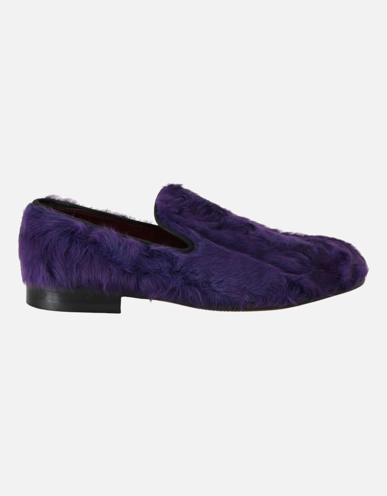 Plush Purple Sheep Fur Loafers Women Flats