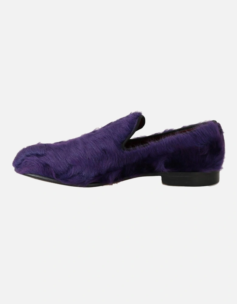 Plush Purple Sheep Fur Loafers Women Flats